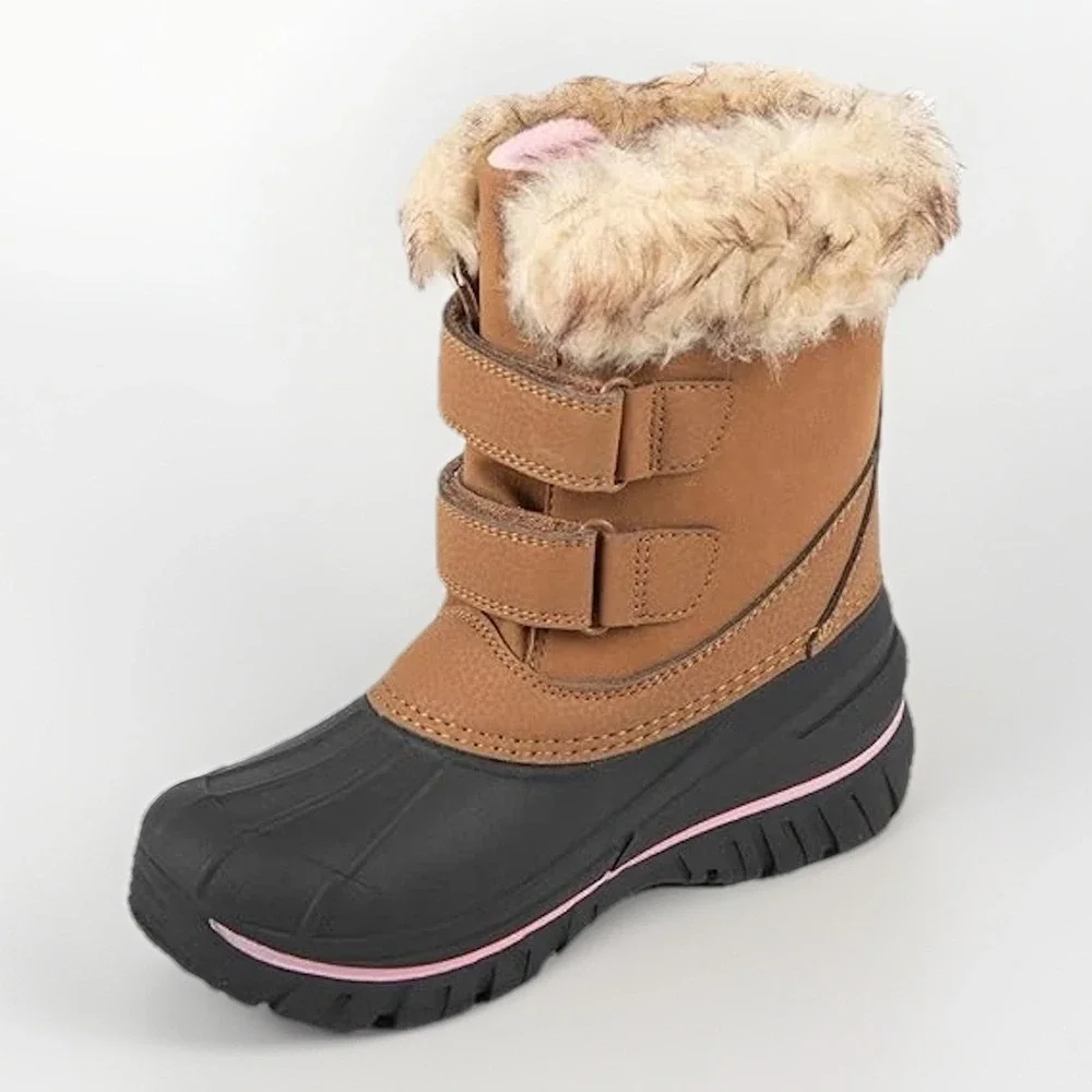 Stride Rite 360 Betty Winter Snow Boot Unisex-Child Size 3 Brown Black Calf High